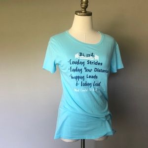 Blue Tee Shirt Horse Theme XL